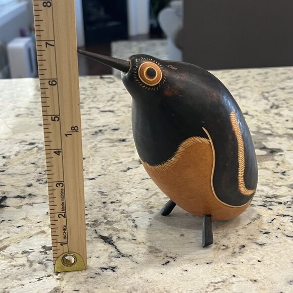 Bertha Medina Bird Gourd Peruvian Signed Hand Carved Folk Art Made in Peru - Picture 14 of 17